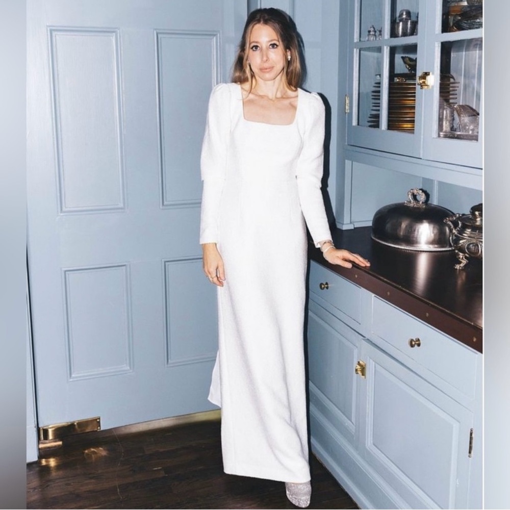 ANTONIO MELANI Elegant Long Sleeve White Dress